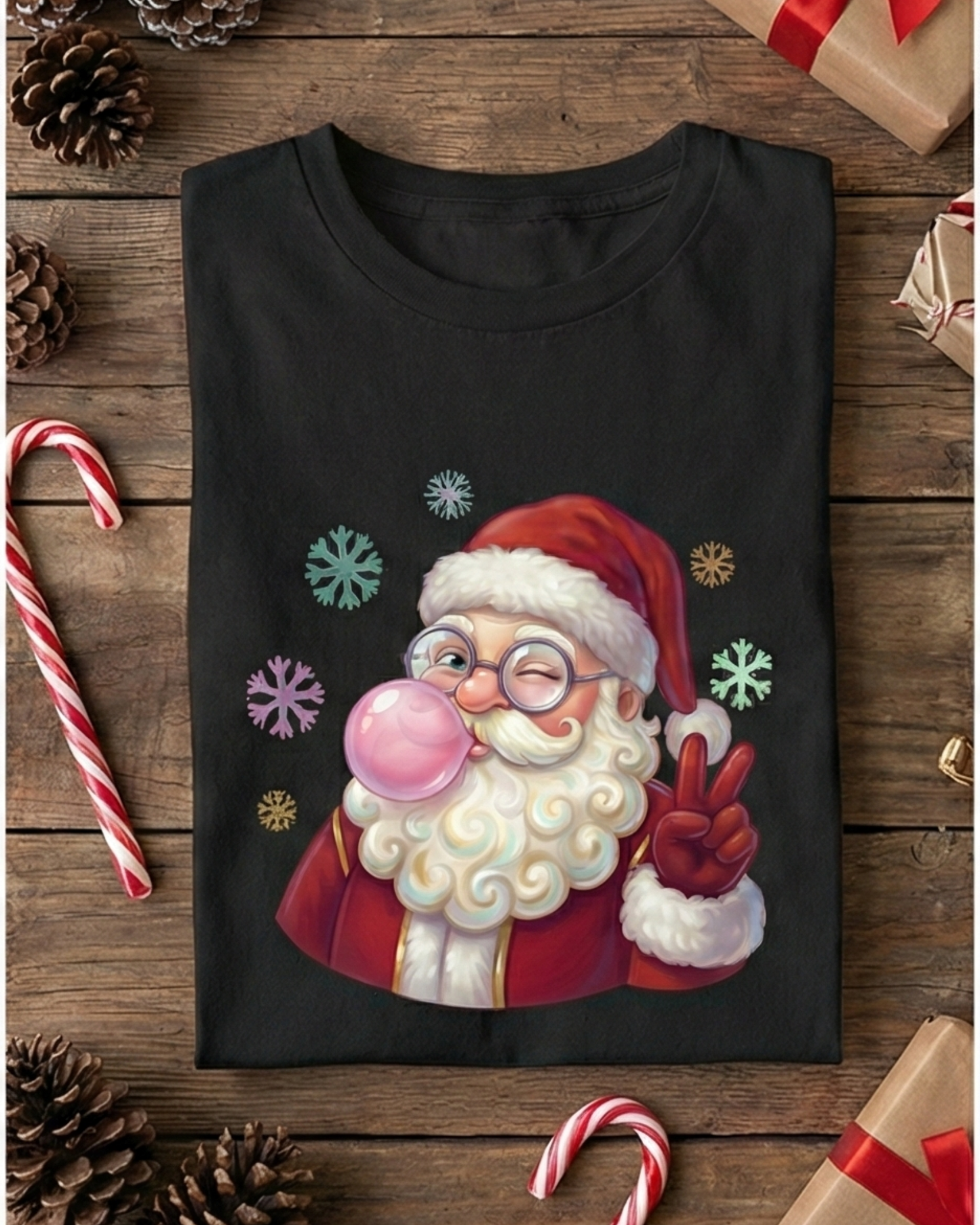 Cute Santa Bubble Gum Oversized T-Shirt