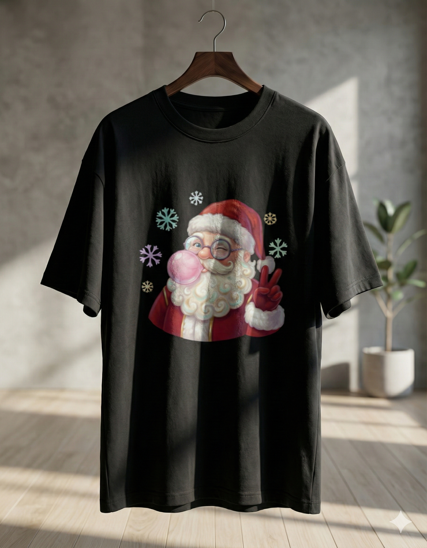 Cute Santa Bubble Gum Oversized T-Shirt