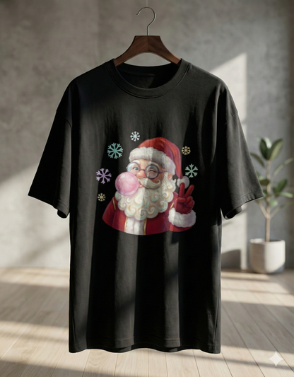 Cute Santa Bubble Gum Oversized T-Shirt