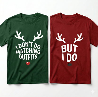 Couple Christmas Oversized T-Shirt | BUT I DO Matching Tee