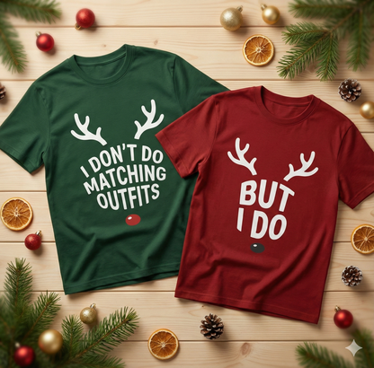 Couple Christmas Oversized T-Shirt | BUT I DO Matching Tee